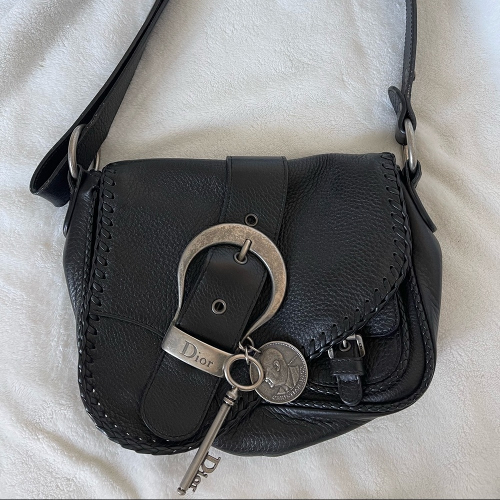 Mini gaucho Christian Dior black leather